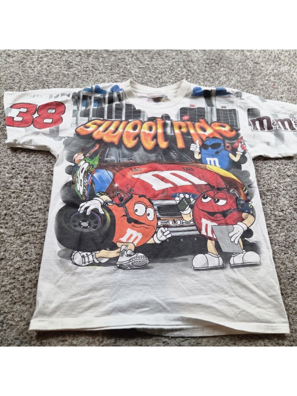 Vintage Y2K NASCAR M&M’s #38 TShirt Mens Large Chase Authentics david gilliland